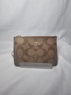 Coach Brown Signature C Zip Coin Purse